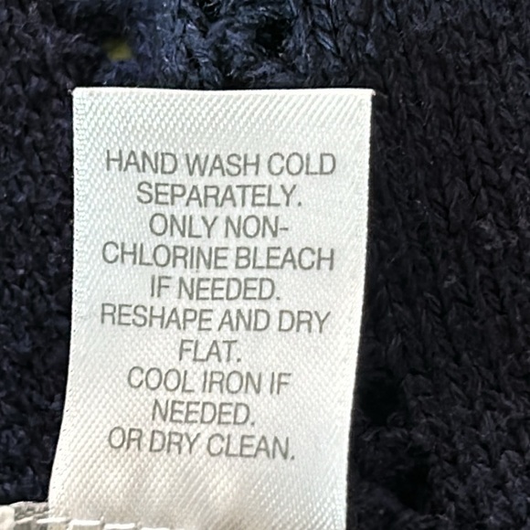 J Jill Ribbed V-Neck Silk-Blend Poncho/ Shrug / Wrap Navy Blue OS - Picture 6 of 7